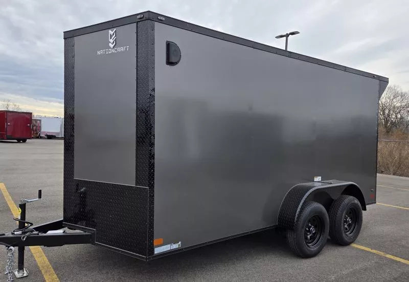 New 2026 7x14 - Screwless Gray/BlackOut .080 PolyCore Ext - 7' Int Ht - Cargo / Enclosed Trailer