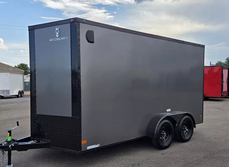 2026 Nationcraft 7x14 Gray/BlackOut Screwless .080 PolyCore Ext - 7' Int Ht Cargo / Enclosed Trailer