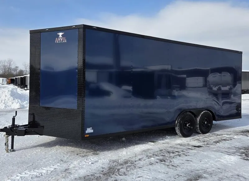 New 2026 8.5x20 - Blue/BlackOut .080 PolyCore Ext - 5200# Axles - 7' Int Ht - Enclosed Trailer / Car Hauler