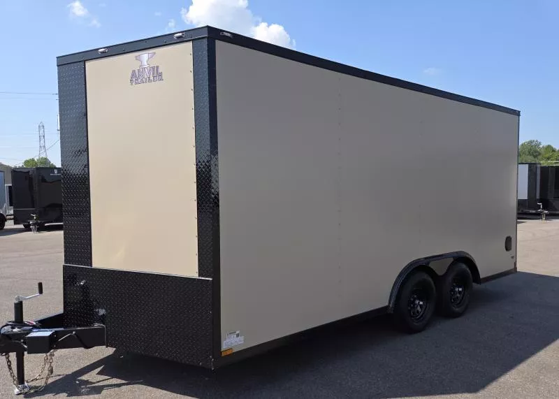 2026 Titanium 8.5x16 Tan/BlackOut .080 Polycore Ext - 7' Int Ht Enclosed Trailer / Car Hauler