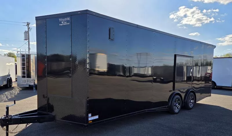 2026 8.5x24 Torsion Spread - BlackOut .080 PolyCore Ext - Wing - Escape Door - 7.5' Int Ht Enclosed Trailer / Car Hauler