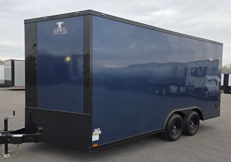 New 2026 8.5x16 - Blue/BlackOut .080 Polycore Ext - 7' Int Ht - Enclosed Trailer / Car Hauler