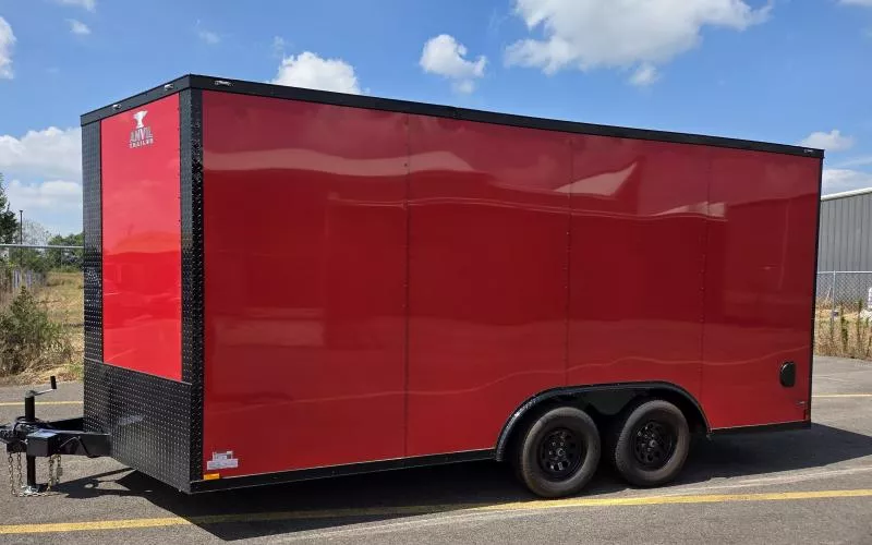 2026 Anvil 8.5x16 Red/BlackOut .080 Polycore Ext - 7' Int Ht Enclosed Trailer / Car Hauler