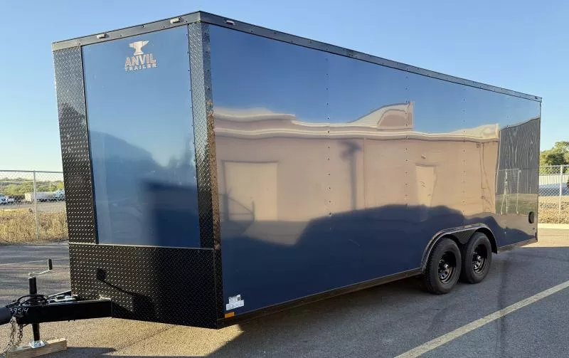 New 2026 8.5x20 - Blue/BlackOut .080 PolyCore Ext - 5200# Axles - 7' Int Ht - Enclosed Trailer / Car Hauler