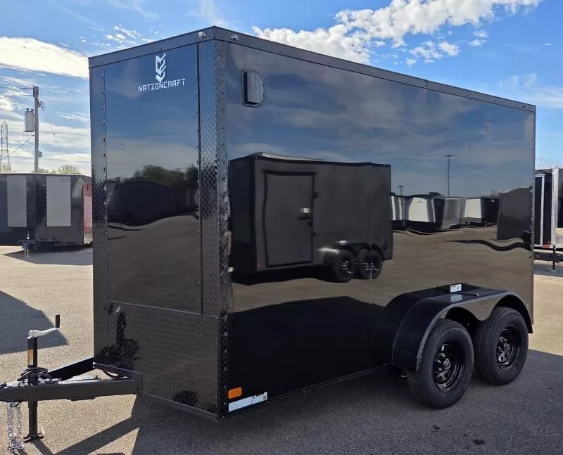 New 2026 7x12 - BlackOut Screwless .080 PolyCore Ext - 7' Int Ht Enclosed Trailer