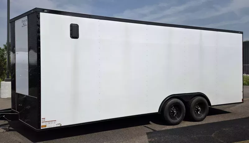 2025 Titanium 8.5x20 White/BlackOut .080 PolyCore Ext - 5200# Axles - 7' Int Ht Enclosed Trailer / Car Hauler