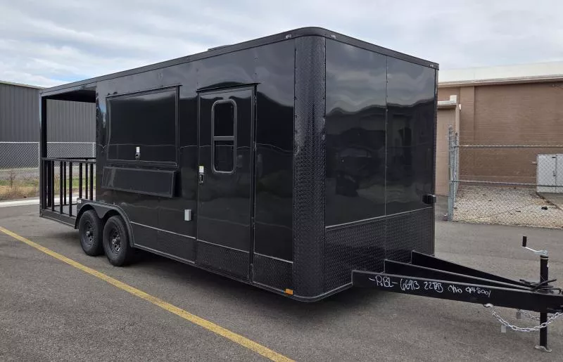 New 2026 8.5x22 - Porch Concession Trailer - Hood Vent - Sinks - A/C - Electric