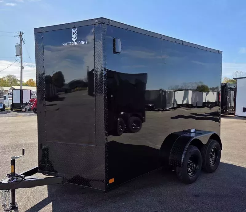 New 2026 7x12 - BlackOut Screwless .080 PolyCore Ext - 7' Int Ht Enclosed Trailer