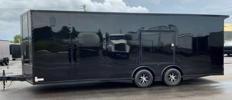2025 Titanium 8.5x24 Torsion Spread - Blackout .080 PolyCore Ext - Escape Door & Wing Enclosed Trailer / Car Hauler