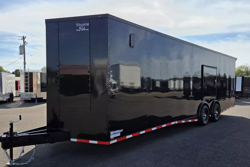 New 2026 8.5x28 7K Torsion Spread - BlackOut .080 PolyCore Ext Enclosed Trailer / Car Hauler