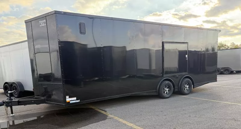 2026 8.5x24 Torsion Spread - BlackOut .080 PolyCore Ext - Wing - Escape Door - 7.5' Int Ht Enclosed Trailer / Car Hauler