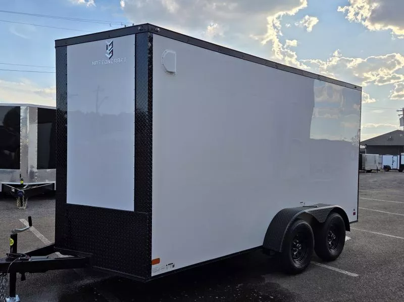 2026 Nationcraft 7x14 White/BlackOut Screwless .080 PolyCore Ext - 7' Int Ht Cargo / Enclosed Trailer