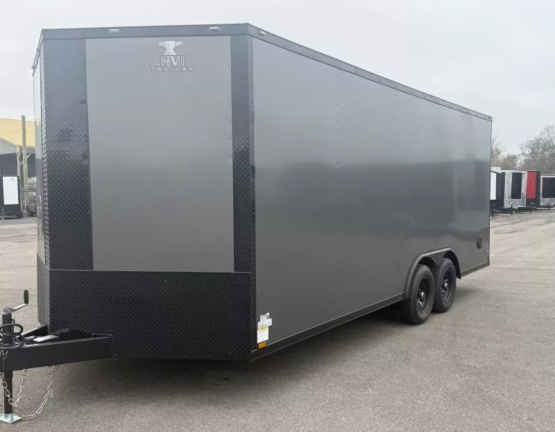 New 2026 8.5x20 - Gray/BlackOut .080 PolyCore Ext - 5200# Axles - 7' Int Ht - Enclosed Trailer / Car Hauler