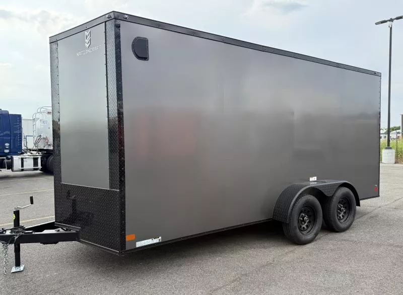 2026 Nationcraft 7x16 Gray/BlackOut Screwless .080 PolyCore Ext - 7' Int Ht Enclosed Trailer
