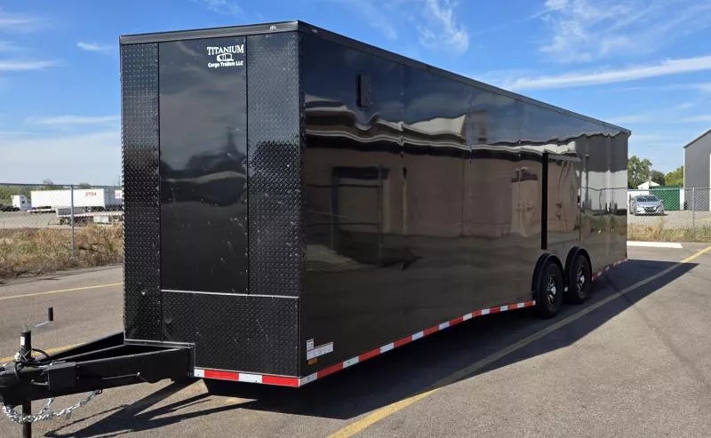 New 2026 8.5x28 7K Torsion Spread - BlackOut .080 PolyCore Ext Enclosed Trailer / Car Hauler