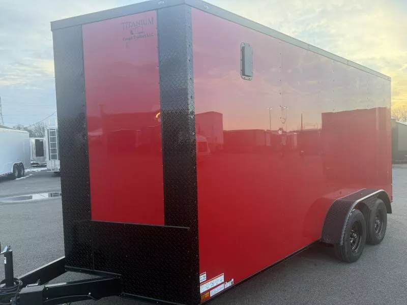 New 2026 7x16 - Red/BlackOut .080 PolyCore Ext - 7' 6" Int Ht - Cargo / Enclosed Trailer