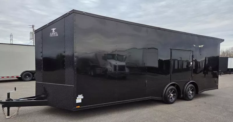 New 2026 8.5x24 - Torsion Spread - BlackOut .080 PolyCore Ext - Wing - Escape Door - 7.5' Int Ht - Enclosed Trailer / Car Hauler
