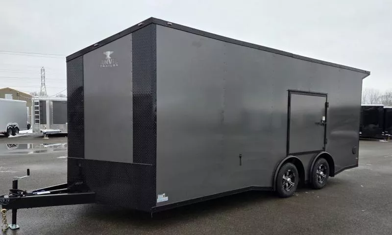New 2026 8.5x20 - Torsion Spread - Gray/BlackOut .080 PolyCore Ext - Wing - Escape Door - 7.5' Int Ht - Enclosed Trailer / Car Hauler
