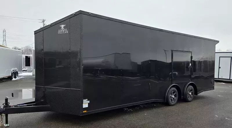 New 2026 8.5x24 - Torsion Spread - BlackOut .080 PolyCore Ext - Wing - Escape Door - 7.5' Int Ht - Enclosed Trailer / Car Hauler