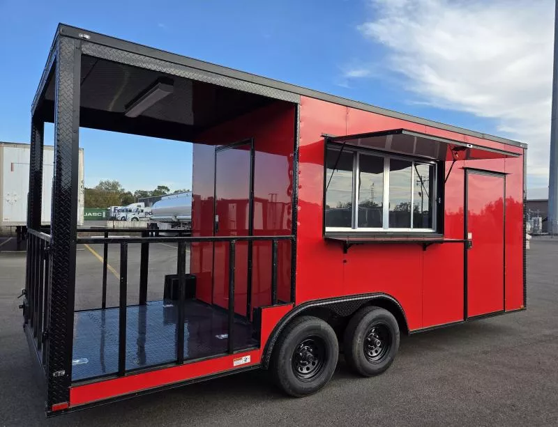 New 2026 8.5x20 - Porch Concession Trailer - Sinks - Electric - A/C