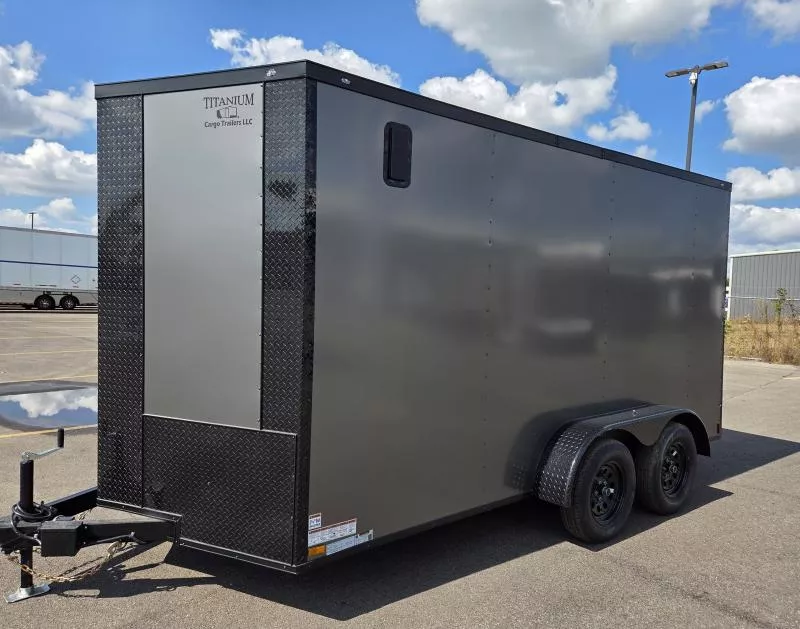 2026 Titanium 7x14 Gray/BlackOut .080 Polycore Ext  - 7' Int Ht Enclosed Trailer