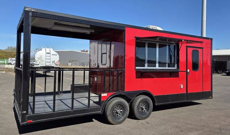 New 2026 8.5x22 - Porch Concession Trailer - Hood Vent - Sinks - A/C - Electric