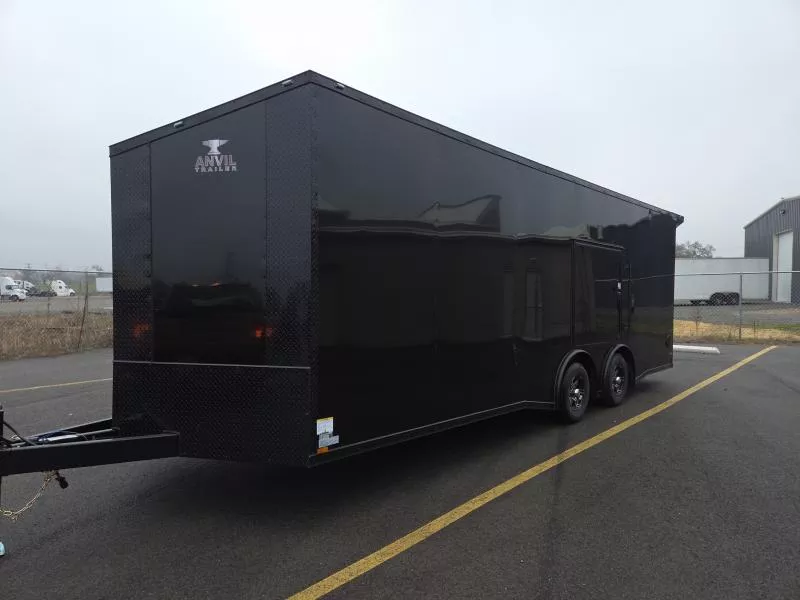 New 2026 8.5x24 - Torsion Spread - BlackOut .080 PolyCore Ext - Wing - Escape Door - 7.5' Int Ht - Enclosed Trailer / Car Hauler