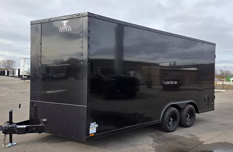 New 2026 8.5x16 - Barn Doors - BlackOut .080 Polycore Ext - 7' Int Ht - Enclosed Trailer / Barn Door