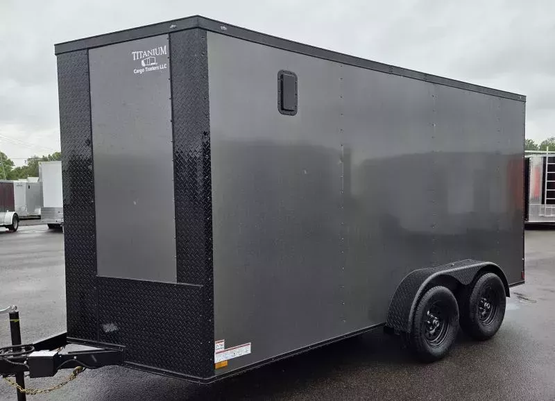2025 Titanium 7x14 Gray/BlackOut .080 Polycore Ext  - 7' Int Ht Enclosed Trailer