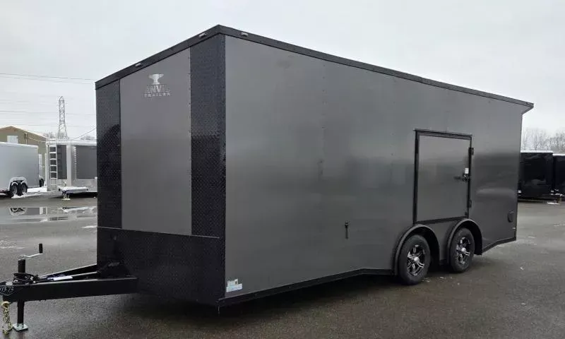 New 2026 - 8.5x20 - Torsion Spread - Gray/BlackOut .080 PolyCore Ext - Wing - Escape Door - 7'6" Int Ht - Enclosed Trailer / Car Hauler