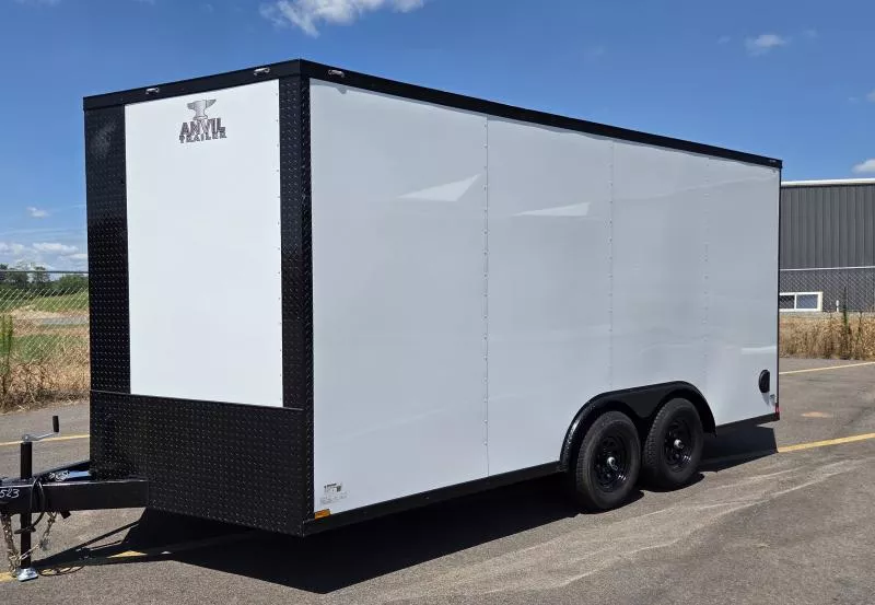 2026 Anvil 8.5x16 White/BlackOut .080 Polycore Ext - 7' Int Ht - 5200# Axles Enclosed Trailer / Car Hauler