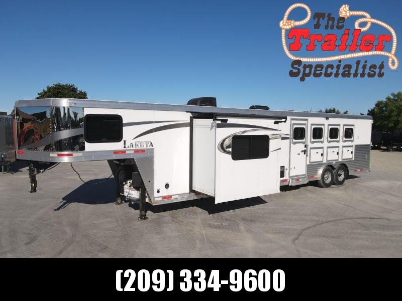 Pre-Owned 2017 Lakota C8415 Charger 4 Horse 8' Wide 15' Living Quarters GN Horse Trailer Pre-Owned 2017 Lakota C8415 Charger 4 Horse 8' Wide 15' Living Quarters GN Horse Trailer
