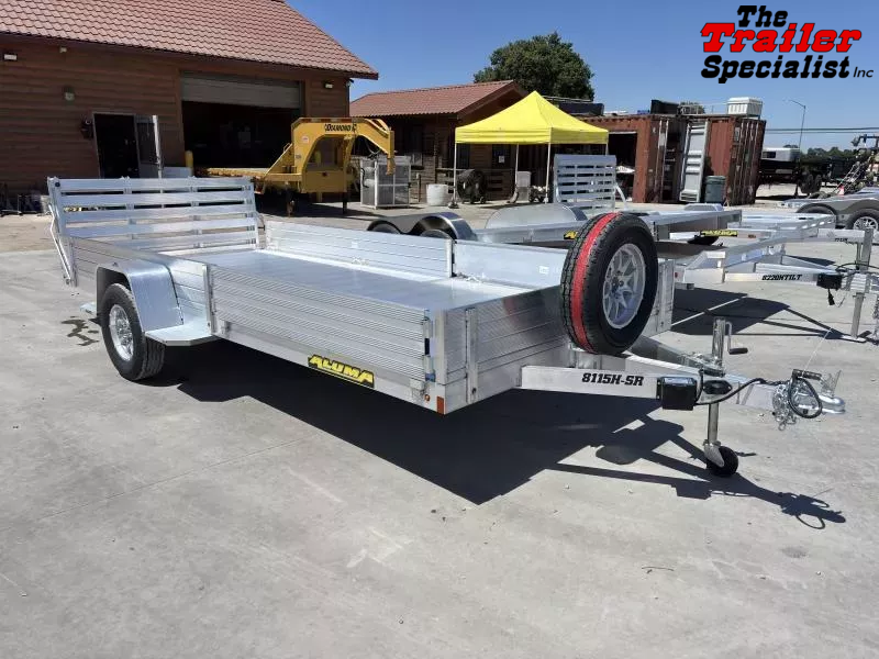 NEW 2026 Aluma 8115H-S-EL-R-BT-SR  81X15' 4,250 GVW Utility Trailer