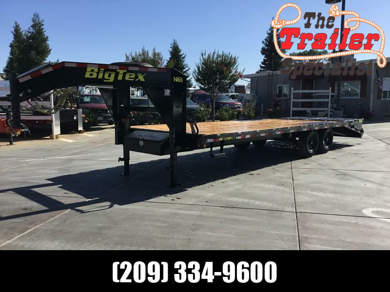 NEW 2024 Big Tex 14GN-20+5MR 102" x 20' + 5' 15,900 GVW Flatbed Equipment Trailer  cb25d86ed572c33e8cf26834296ded95