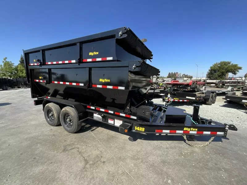 NEW 2025 Big Tex 14RB-14 7x14 14K GVW BP Roll Off Dump Trailer with two bins 