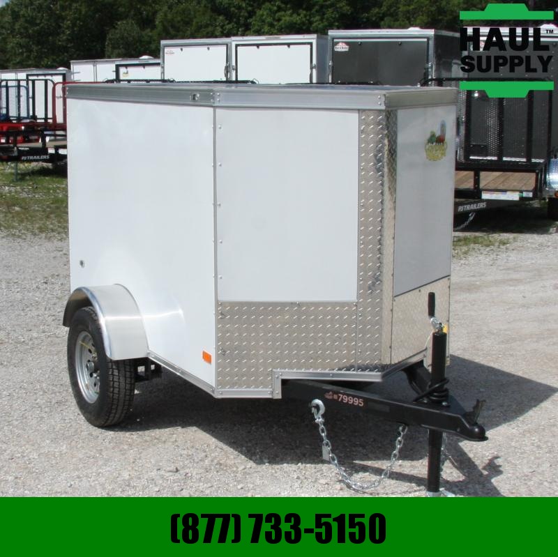 Covered Wagon Trailers 4X6 V-NOSE CARGO TRAILER SINGLE REAR DOOR Covered Wagon Trailers 4X6 V-NOSE CARGO TRAILER SINGLE REAR DOOR