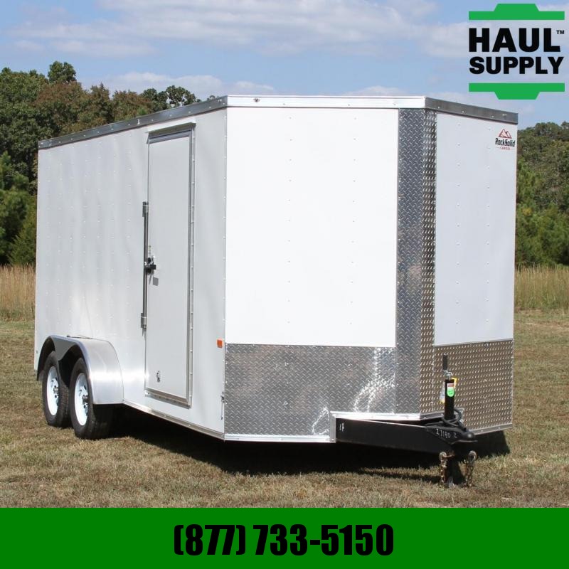 Rock Solid Cargo 7X16 7K V-nose Cargo Trailer Rear Ramp Ro Rock Solid Cargo 7X16 7K V-nose Cargo Trailer Rear Ramp Ro