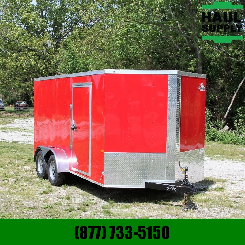 Rock Solid Cargo 7X14 7K V-NOSE CARGO TRAILER REAR RAMP RO Rock Solid Cargo 7X14 7K V-NOSE CARGO TRAILER REAR RAMP RO