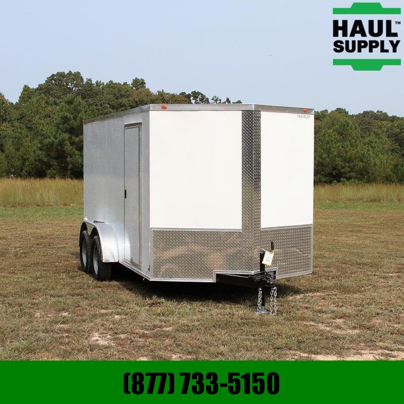 Traveler Cargo 7X14 7K V-nose Cargo Trailer Rear Ramp Si Traveler Cargo 7X14 7K V-nose Cargo Trailer Rear Ramp Si