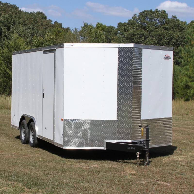 Rock Solid Cargo 8.5X16 7K V-NOSE CARGO TRAILER DOUBLE RE Rock Solid Cargo 8.5X16 7K V-NOSE CARGO TRAILER DOUBLE RE