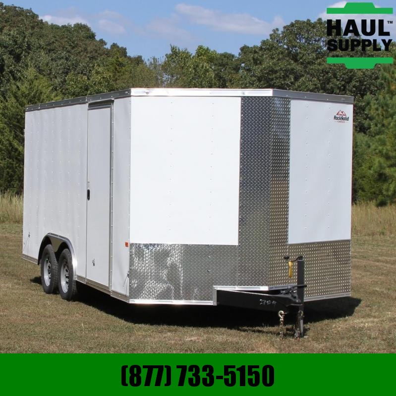 Rock Solid Cargo 8.5X16 7K V-NOSE CARGO TRAILER DOUBLE RE Rock Solid Cargo 8.5X16 7K V-NOSE CARGO TRAILER DOUBLE RE