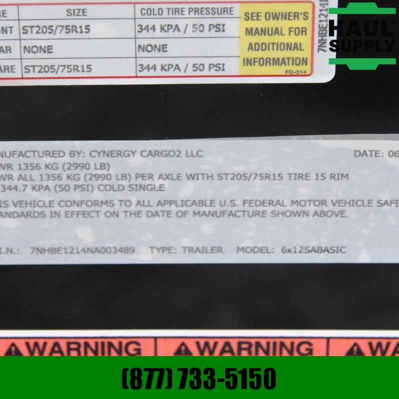 Cynergy Cargo 6X12 V-NOSE CARGO TRAILER REAR RAMP Cynergy Cargo 6X12 V-NOSE CARGO TRAILER REAR RAMP
