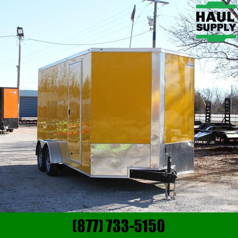 Rock Solid Cargo 7X16 7K XT V-NOSE CARGO TRAILER REAR RAMP Rock Solid Cargo 7X16 7K XT V-NOSE CARGO TRAILER REAR RAMP
