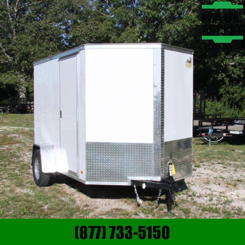 Covered Wagon Trailers 6X10 V-NOSE CARGO TRAILER REAR RAMP SIDE Covered Wagon Trailers 6X10 V-NOSE CARGO TRAILER REAR RAMP SIDE