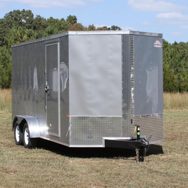 Rock Solid Cargo 7X16 7K V-nose Cargo Trailer XT Rear Ramp Rock Solid Cargo 7X16 7K V-nose Cargo Trailer XT Rear Ramp