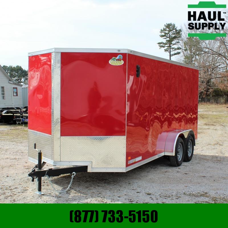 Covered Wagon Trailers 7X16 7K XT V-NOSE CARGO TRAILER REAR RAMP Covered Wagon Trailers 7X16 7K XT V-NOSE CARGO TRAILER REAR RAMP