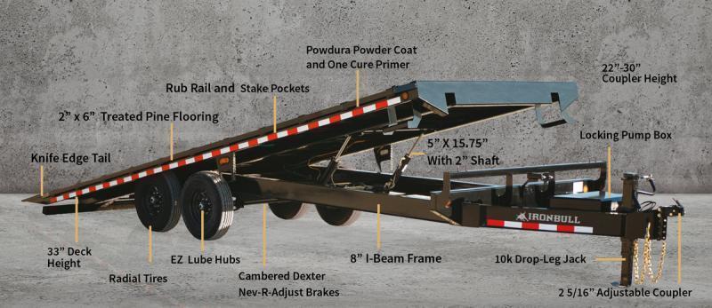 2023 Iron Bull 102x28 - 16K Tilt Deckover Equipment Trailer 2023 Iron Bull 102x28 - 16K Tilt Deckover Equipment Trailer