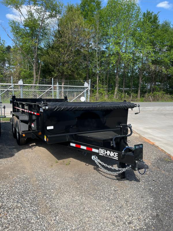 New 2022 Behnke 7ft x 14ft 14k Tandem Axle Bumper Pull Dump w/2ft walls & Two-Way Spreader Gate (Black) New 2022 Behnke 7ft x 14ft 14k Tandem Axle Bumper Pull Dump w/2ft walls & Two-Way Spreader Gate (Black)