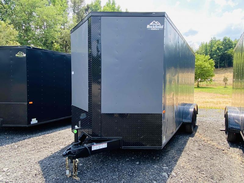 New 2021 Rock Solid 7ft x 16ft 7k Tandem Axle Bumper Pull Enclosed w/7ft walls (Charcoal w/BO) New 2021 Rock Solid 7ft x 16ft 7k Tandem Axle Bumper Pull Enclosed w/7ft walls (Charcoal w/BO)