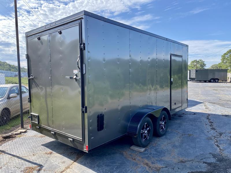 New 2021 Rock Solid 7ft x 16ft 7k Tandem Axle Bumper Pull Enclosed w/7ft walls (Charcoal Gray w/ BO) New 2021 Rock Solid 7ft x 16ft 7k Tandem Axle Bumper Pull Enclosed w/7ft walls (Charcoal Gray w/ BO)